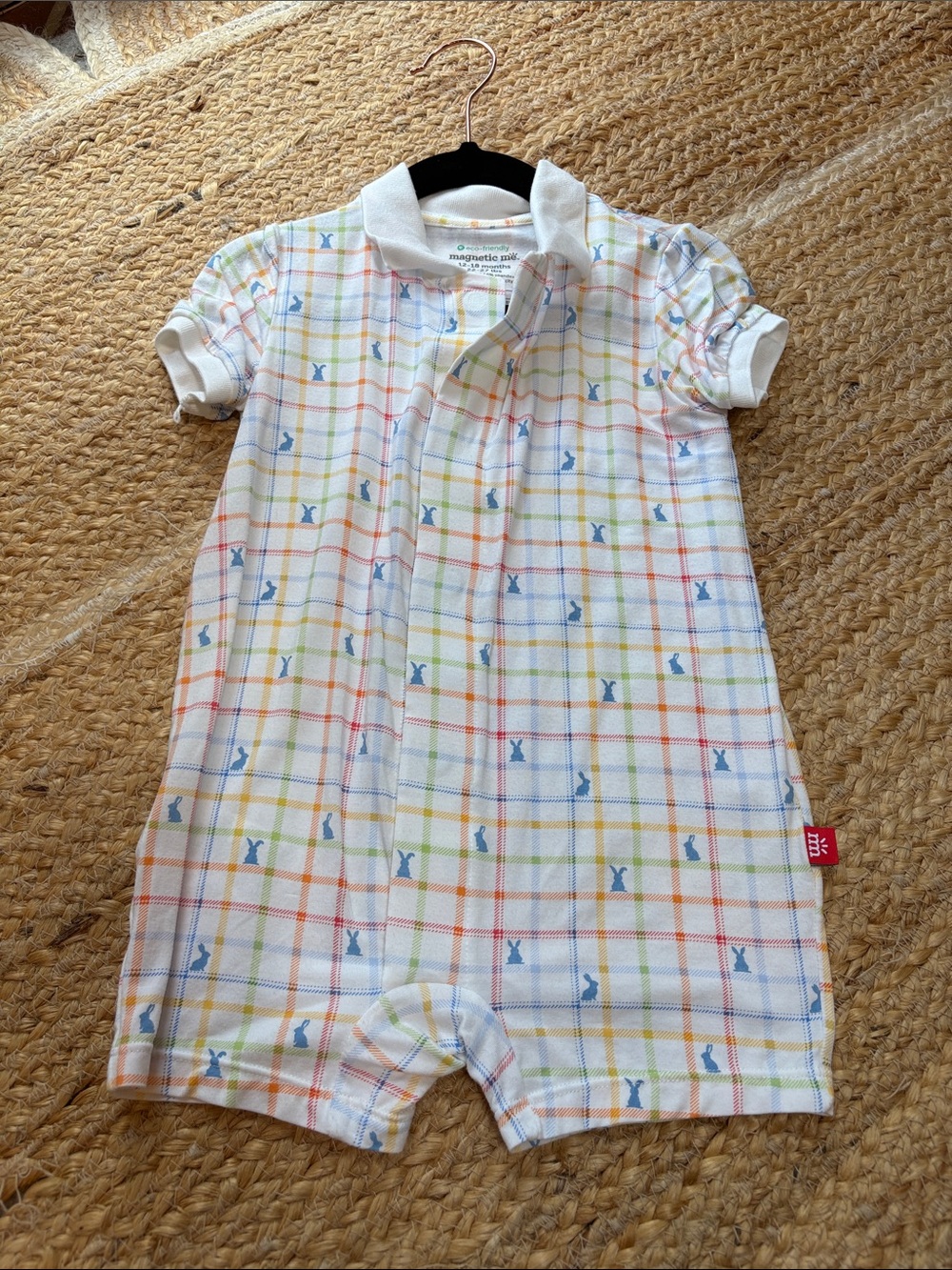 Magnetic Me Plaid Bunny Romper